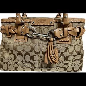 Coach Monogram Tan Shoulder Bag